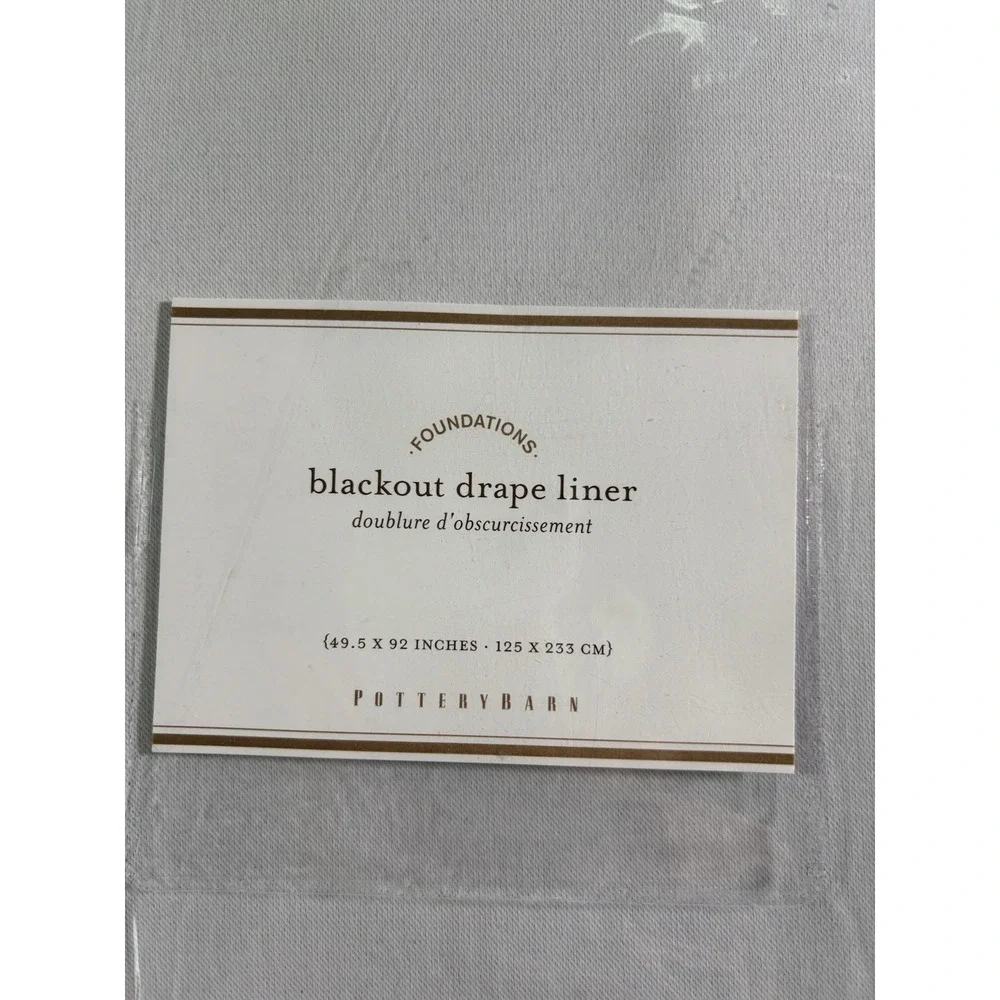 Pottery Barn‎ Universal Blackout Curtain Liner 50x 92